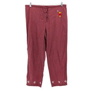 Vintage Disney Winnie the Pooh Plaid Pajama‎ Pants Mens Small Button Fly Cotton